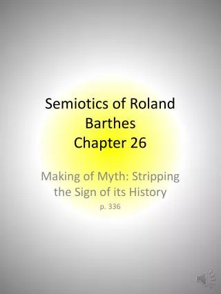 Semiotics of Roland Barthes Chapter 26