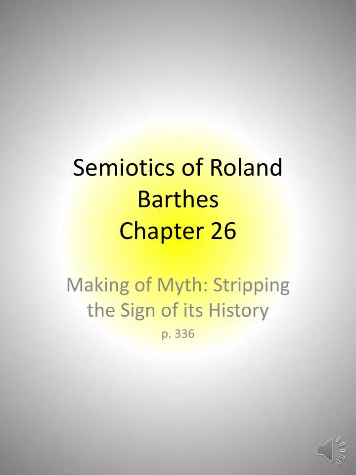 semiotics of roland barthes chapter 26