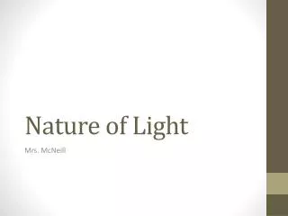 Nature of Light