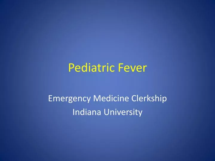 pediatric fever
