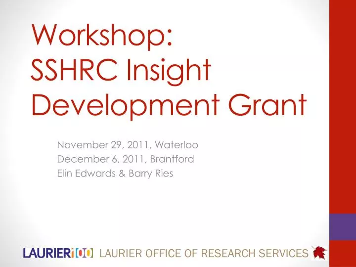 workshop sshrc insight development grant