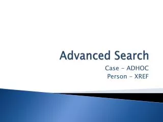 Advanced Search