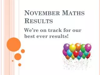 November Maths Results