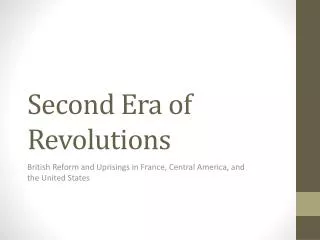 Second Era of Revolutions