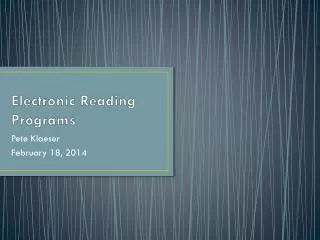 Electronic Reading Programs