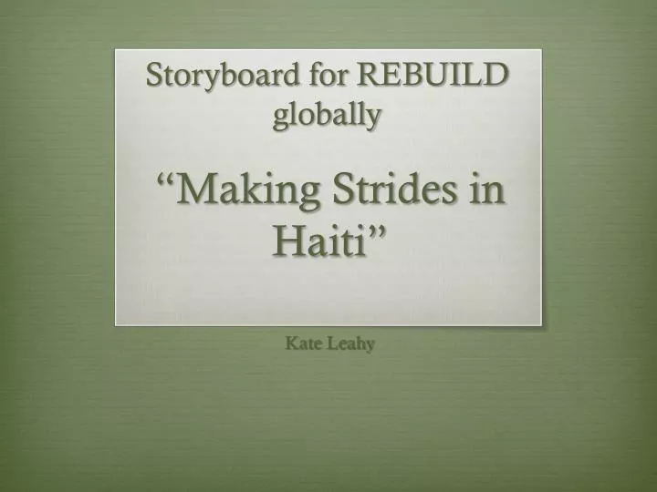 making strides in haiti