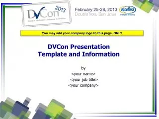 DVCon Presentation Template and Information