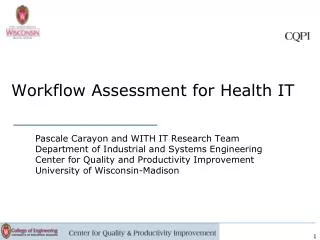 Workflow Assessment for Health IT