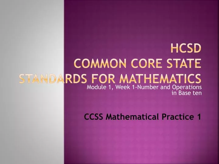 hcsd common core state standards for mathematics