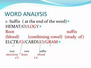 WORD ANALYSIS