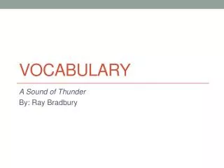 Vocabulary