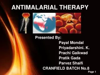 ANTIMALARIAL THERAPY