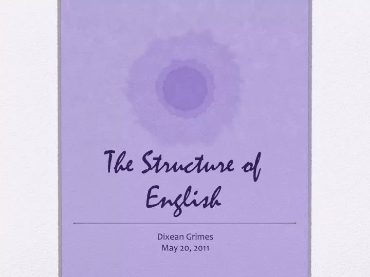 the structure of english