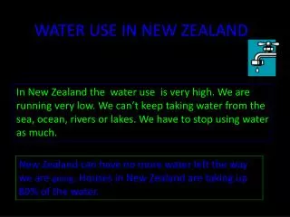 WATER USE IN NEW ZEALAND