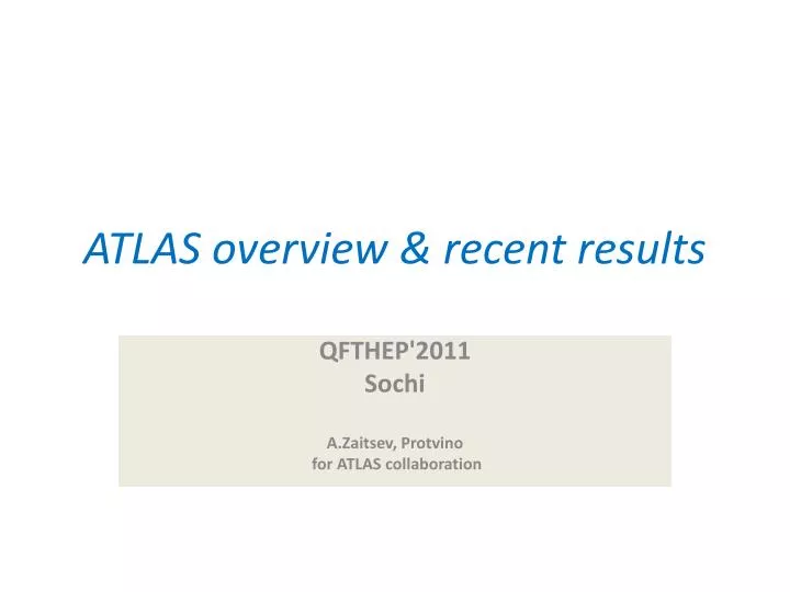 atlas overview recent results