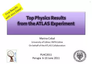 Top Physics Results from the ATLAS E xperiment