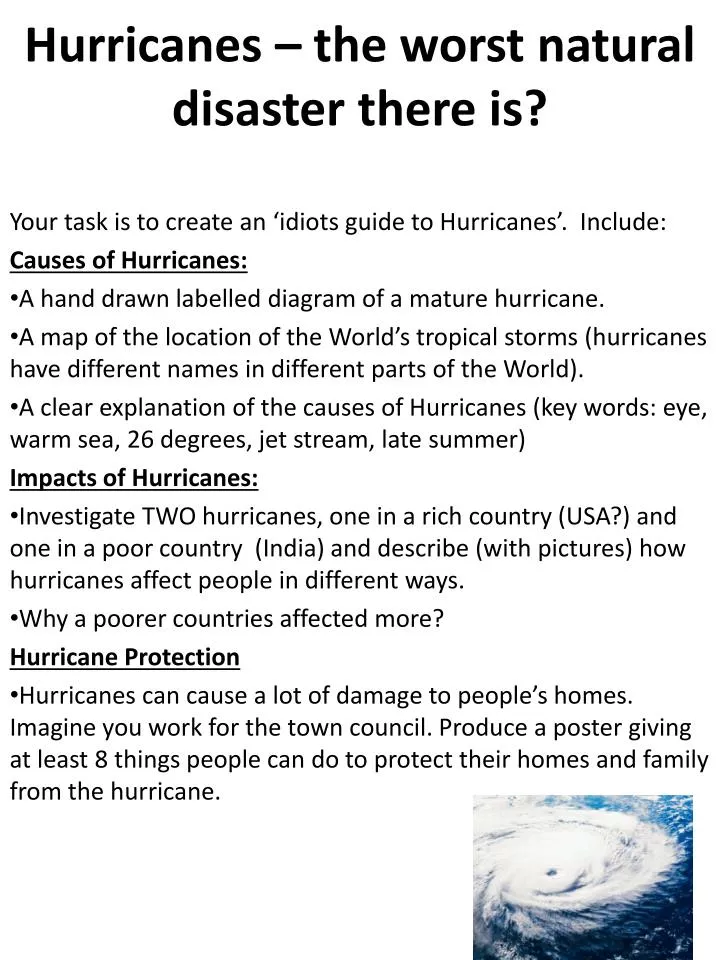 hurricanes the worst natural disaster there is