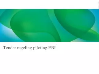tender regeling piloting ebi