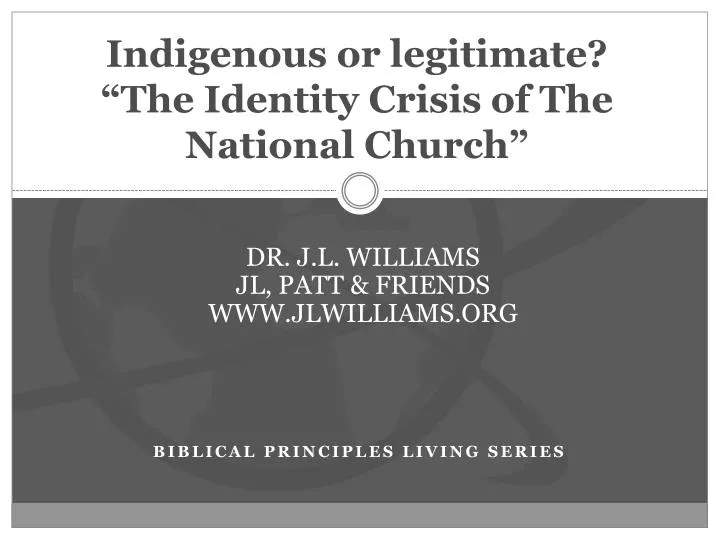 indigenous or legitimate the identity crisis of the national church