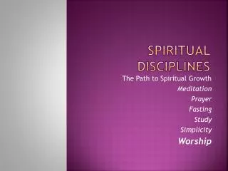 Spiritual Disciplines