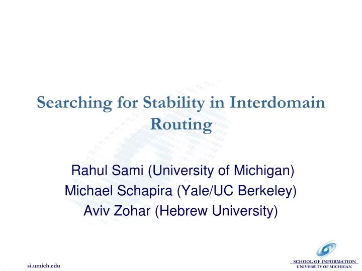 searching for stability in interdomain routing