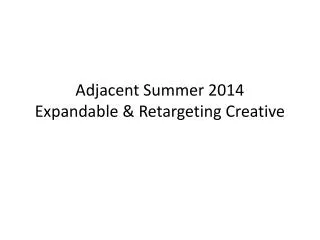 Adjacent Summer 2014 Expandable &amp; Retargeting Creative