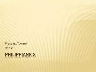 pressing toward christ