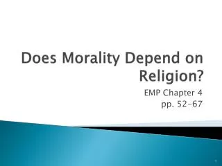 Does Morality Depend on Religion?