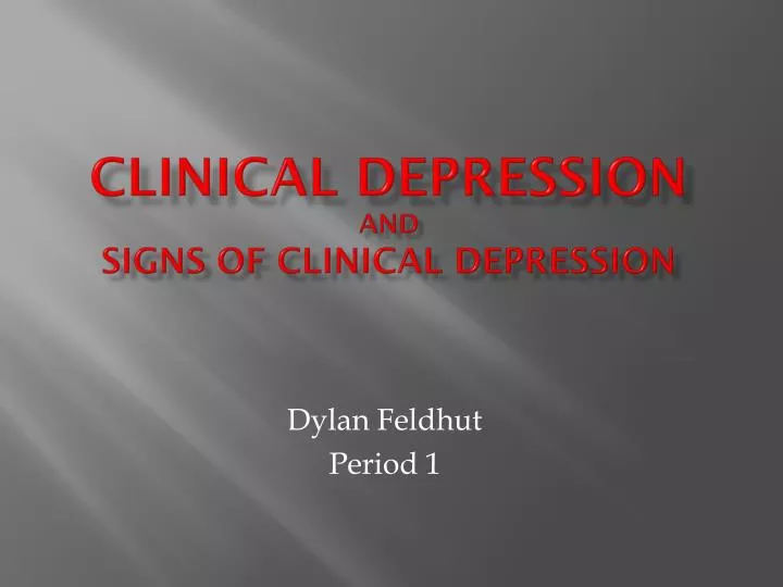 clinical depression and signs of clinical depression