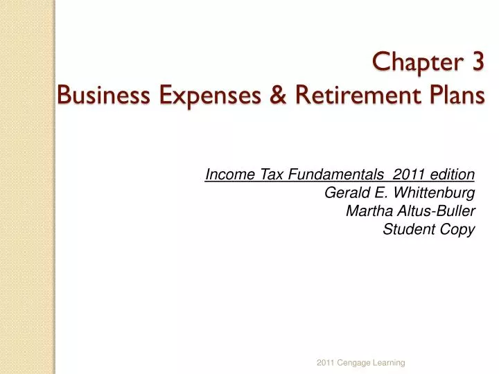 chapter 3 business expenses retirement plans