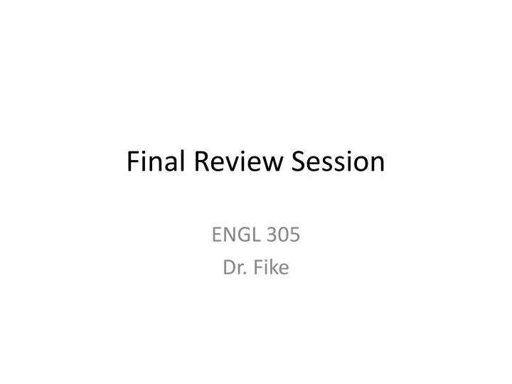 final review session