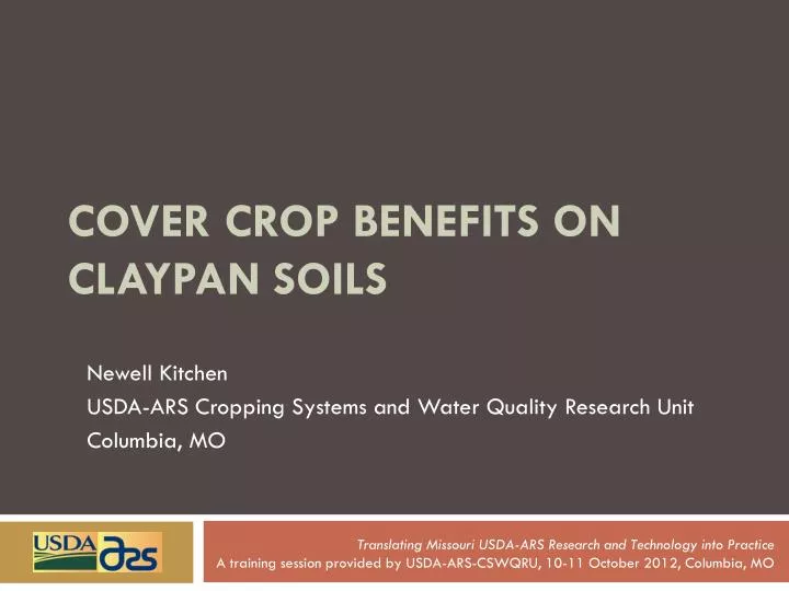 cover crop benefits on claypan soils