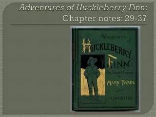 Adventures of Huckleberry Finn : Chapter notes : 29-37