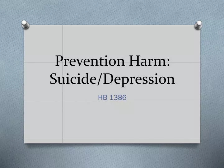 prevention harm suicide depression