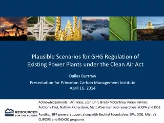 Plausible Scenarios for GHG Regulation of Existing Power Plants under the Clean Air Act