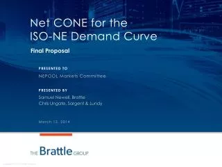 Net CONE for the ISO-NE Demand Curve