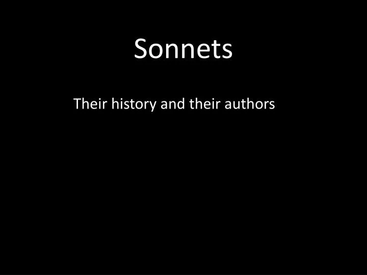 sonnets