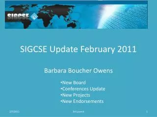 sigcse update february 2011