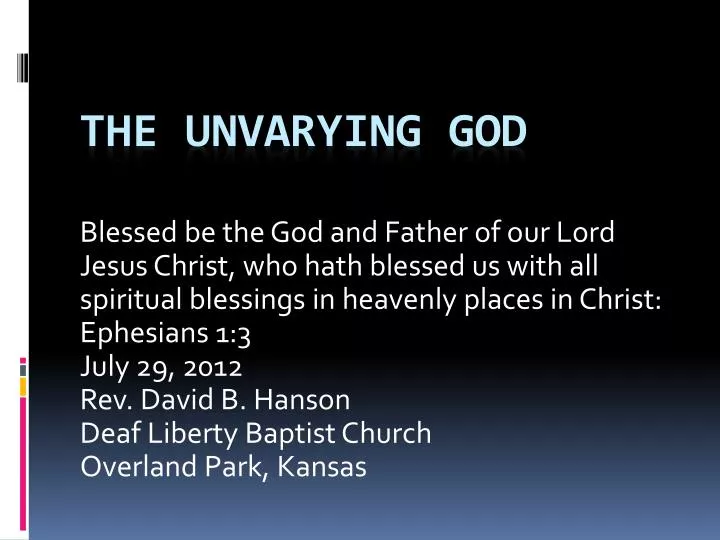 the unvarying god