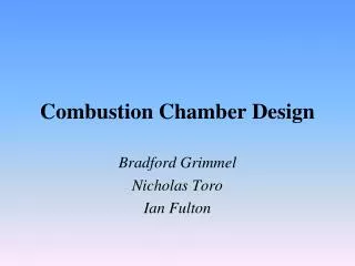 Combustion Chamber Design