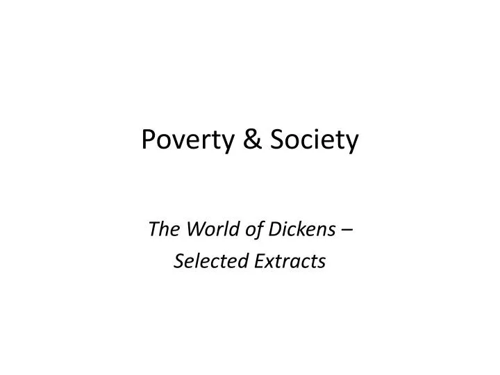 poverty society
