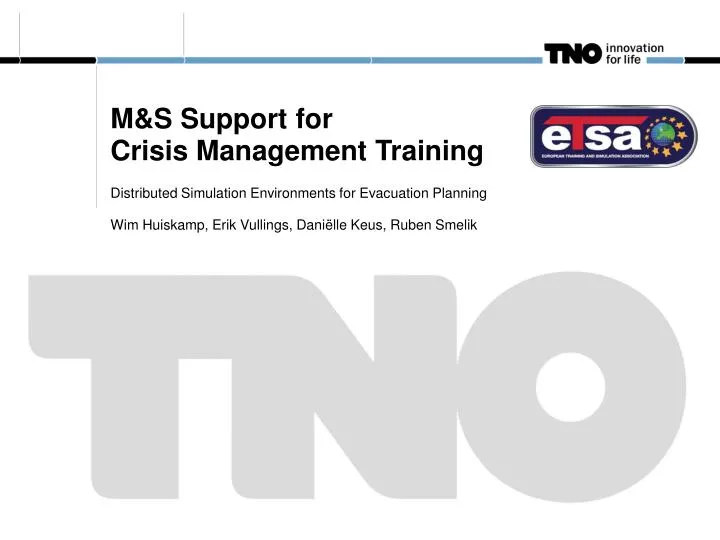 m s support for crisis management training