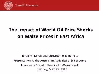 The Impact of World Oil Price Shocks on Maize Prices in East Africa