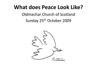 What does Peace Look Like? Oldmachar Church of Scotland Sunday 25 th October 2009