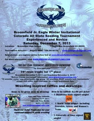 Broomfield Jr. Eagle Winter Invitational Colorado All State Seeding Tournament