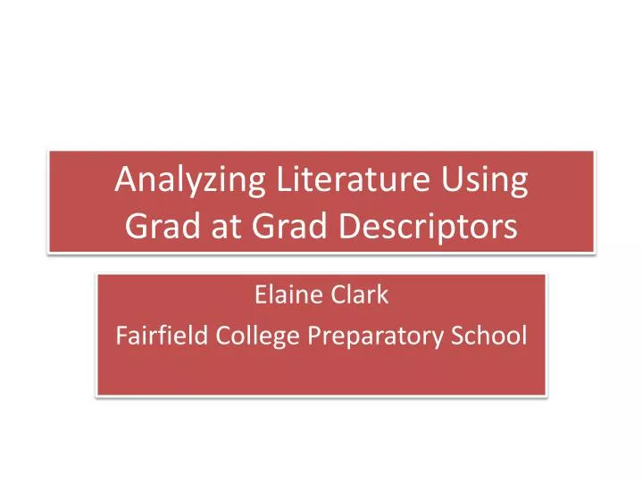 analyzing literature using grad at grad descriptors