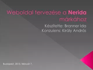 Weboldal tervezése a Nerida márkához