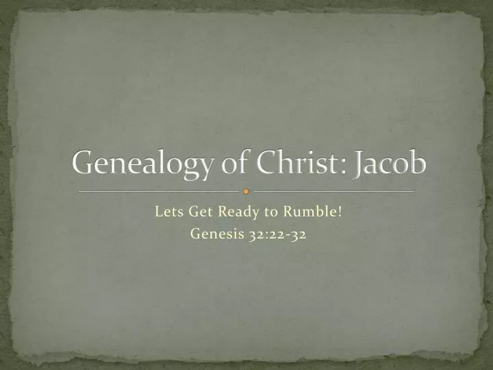 genealogy of christ jacob