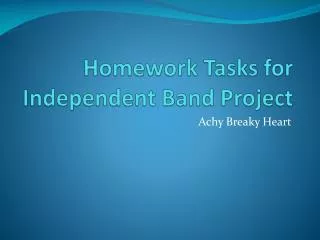 Homework Tasks for Independent Band Project