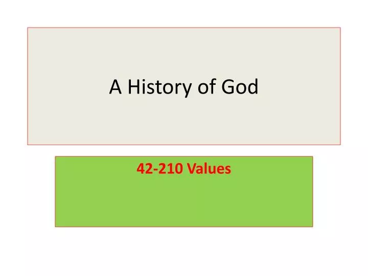 a history of god